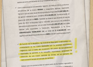 Extracto del informe de Inteligencia No. 006919 de la UIF de Argentina, sobre los negocios de Generoso Mazzocca