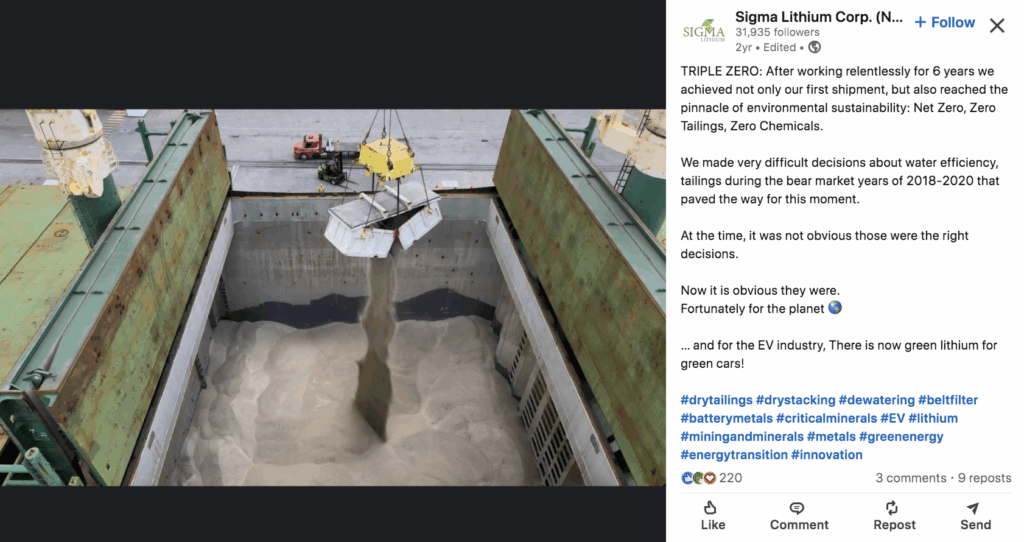 https://www.linkedin.com/company/sigmalithiumcorp/posts/?feedView=images Sigma Linkedin