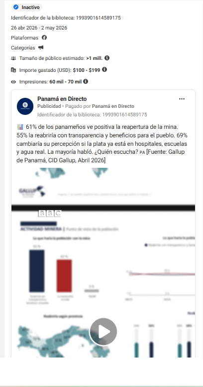 Panama en directo anuncio encuenta 26 de abril
