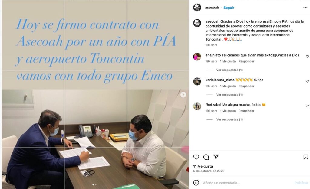 Asecoah como consultora de Palmerola